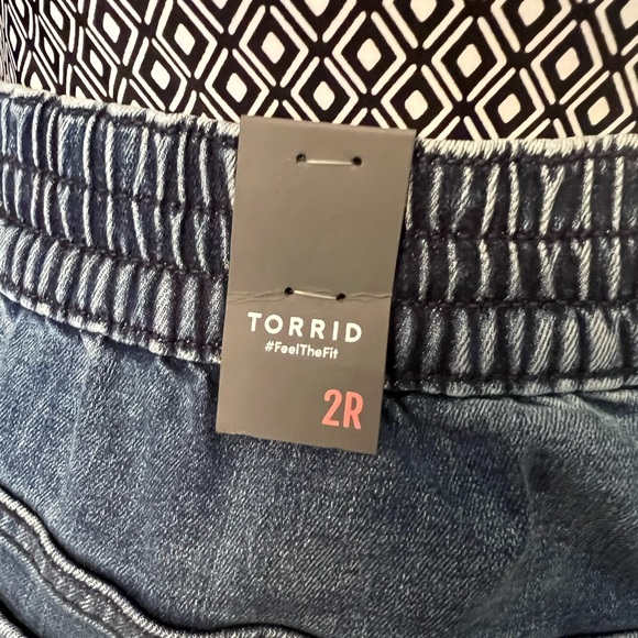 NWT Torrid pull on draw string jeans with strip - Picture 4 of 5